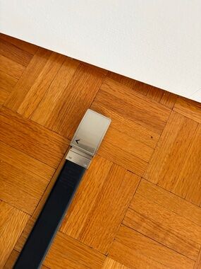 Callaway Black/Grey reversible  Leather Belt with Silver Buckle size 40